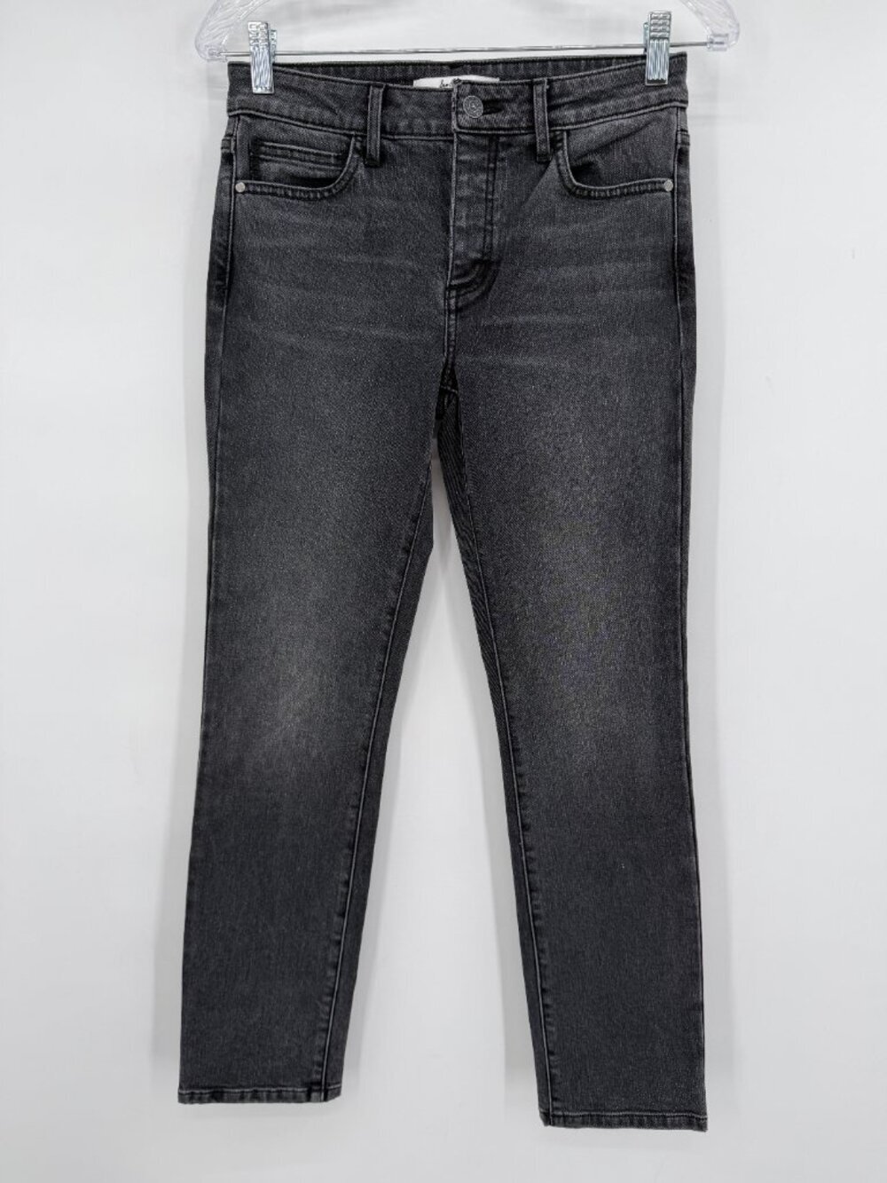 Sam Edelman The Kitten Mid Rise Straight Ankle Jeans Gray Wash Woods Size 27 NWT